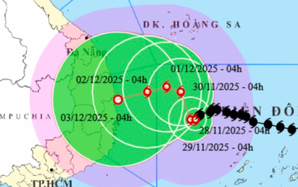 Bão số 15 giật cấp 14, đổi hướng liên tục và di chuyển rất chậm