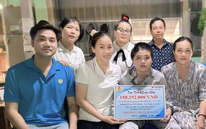 Nữ công nhân bị đột quỵ trong lúc làm việc, Công đoàn vận động gần 190 triệu đồng để giúp đỡ