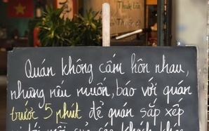 Tấm bảng "ghi chú" của một quán cà phê ở Cà Mau gây bão mạng xã hội
