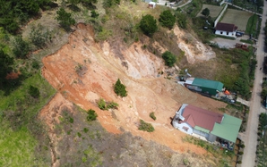 San gạt để khắc phục sạt lở tại khu đồi 35 ha ở Lâm Đồng
