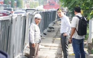 Cận cảnh dự án chỉnh trang đường Lê Lợi trong ngày đầu thi công