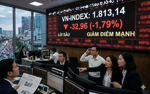 VN-Index lại rơi tự do gần 33 điểm