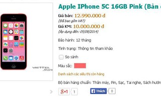 iPhone 5C giảm giá mạnh tại Việt Nam