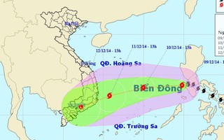 Bão Hagupit vào Biển Đông, hướng về Nam Trung Bộ