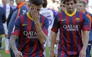 "Song sát" Messi - Neymar tịt ngòi, Barcelona thua sốc Valladolid