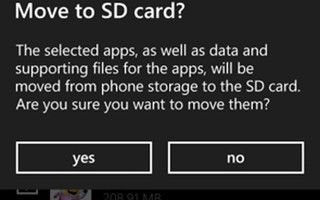 Di chuyển ứng dụng sang thẻ nhớ trên Windows Phone