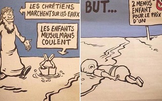 Charlie Hebdo không "tha" bé trai Syria 3 tuổi chết đuối