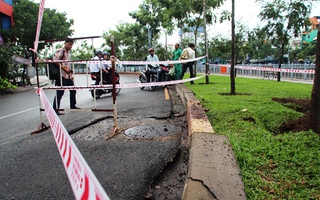 Hố gas nổ như bom trên đường Trường Sa