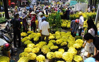 Hàng ngàn người Sài Gòn mua hoa giảm giá chiều 30 Tết