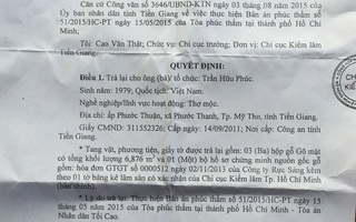 Tiền Giang: Thợ mộc từ chối nhận lại gỗ đã hóa... củi!