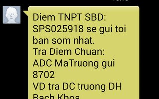 Ai cho tổng đài 8702 điểm thi THPT quốc gia?