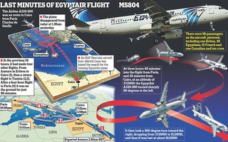 Mỹ tiết lộ chi tiết lạ về vụ máy bay EgyptAir rơi
