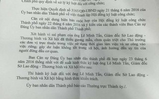 Kỷ luật Giám đốc Sở LĐ-TB-XH TP HCM