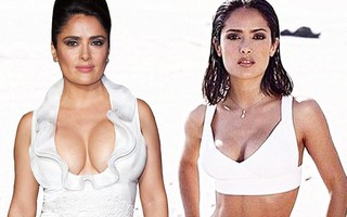 Salma Hayek hạnh phúc hơn với vòng eo đầy đặn