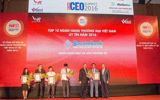 Sacombank thuộc top 10 ngân hàng uy tín năm 2016