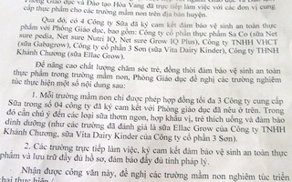 Ép trường mầm non chỉ dùng sữa do phòng ký kết