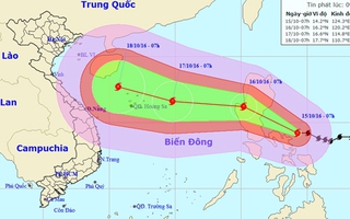 Bão giật cấp 15 đang tiến nhanh vào Biển Đông