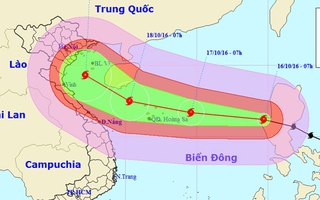 Bão Sarika giật cấp 17 vào Biển Đông, hướng vào nước ta