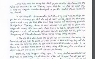 Bí thư Đà Nẵng gửi thư cho gia đình nạn nhân vụ chìm tàu