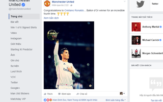 M.U bị chỉ trích vì đăng ảnh chúc mừng Ronaldo