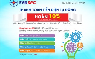 Thanh toán tiền điện tự động - hoàn 10%