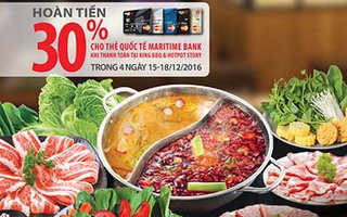 Hoàn tiền 30% cho chủ thẻ quốc tế Maritime Bank