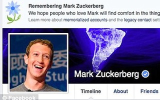 Mark Zuckerberg bị báo tử trên Facebook