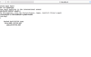 Website Trường ĐH Kinh tế Quốc dân bị 1937cn tấn công