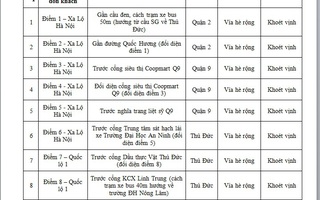 TP HCM: Ô tô được đón, trả khách dọc đường tại 9 điểm