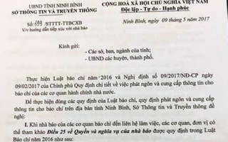 Ninh Bình thay thế văn bản chỉ làm việc với người có Thẻ nhà báo