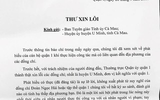 Quận 1 xin lỗi tỉnh Cà Mau vì phát ngôn của ông Đoàn Ngọc Hải