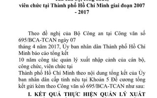 TP HCM báo cáo việc cán bộ đi nước ngoài