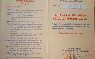 Tạm dừng phát ấn Hội Tao đàn ở Quảng Ninh