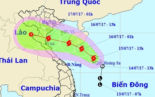 Bão số 2 giật cấp 10 trực chỉ  Nam Định-Hà Tĩnh