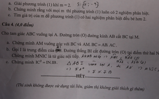 Quảng Nam: Nhầm lẫn ở đề kiểm tra toán lớp 9