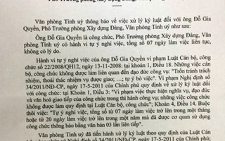 Bắt nguyên cán bộ Văn phòng Tỉnh ủy Thái Bình