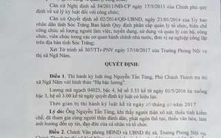 Hạ bậc lương phó chánh thanh tra phát ngôn thô tục