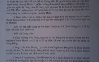 Để xảy ra nhận hối lộ, 5 cán bộ thanh tra giao thông bị kỷ luật