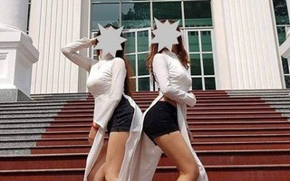 Hai nữ sinh bận áo dài - quần đùi "hối hận, mong được trường bảo vệ"