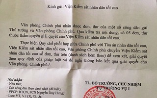 Vụ viết đơn thuê, bị bắt: Văn phòng Chính phủ chuyển đơn tố cáo sang VKSND Tối cao