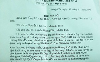 Nữ tiểu thương hắt tiết heo mong Chủ tịch huyện rút đơn