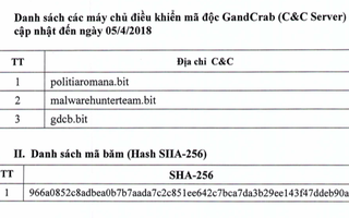 Mã độc tống tiền GandCrab đang tấn công mạnh tại Việt Nam