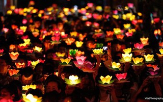 Hàng ngàn người dân TP HCM thả hoa đăng mừng Lễ Phật đản