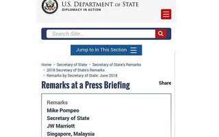 Sai sót "khó đỡ", Bộ Ngoại giao Mỹ chọc giận dân Singapore