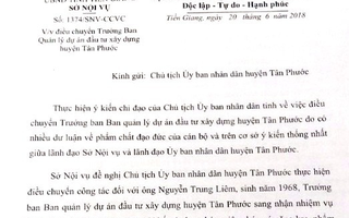 Vi phạm đạo đức, một trưởng ban bị điều chuyển