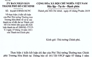 Báo cáo sai phạm đất ở TP HCM: Chỉ kiểm điểm, không kỷ luật