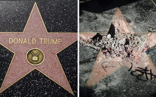 Ngôi sao của Tổng thống Donald Trump trên Đại lộ danh vọng bị đập nát