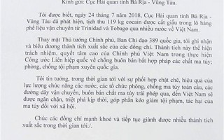 Vụ bắt 100 bánh cocaine: Phó Thủ tướng gửi thư khen Hải quan tỉnh BR-VT