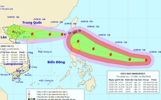 Siêu bão Mangkhut “đuổi theo” bão số 5 vào biển Đông