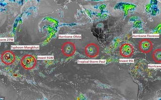 9 cơn bão xuất hiện cùng lúc, chuyên gia cảnh báo điểm “bất thường”